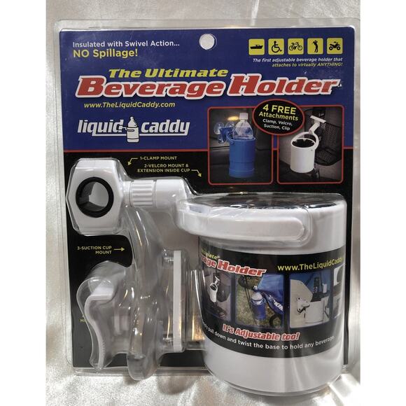 Beverage Holder Liquid Caddy With 4 Attachments Swivel Action - Picture 1 of 9
